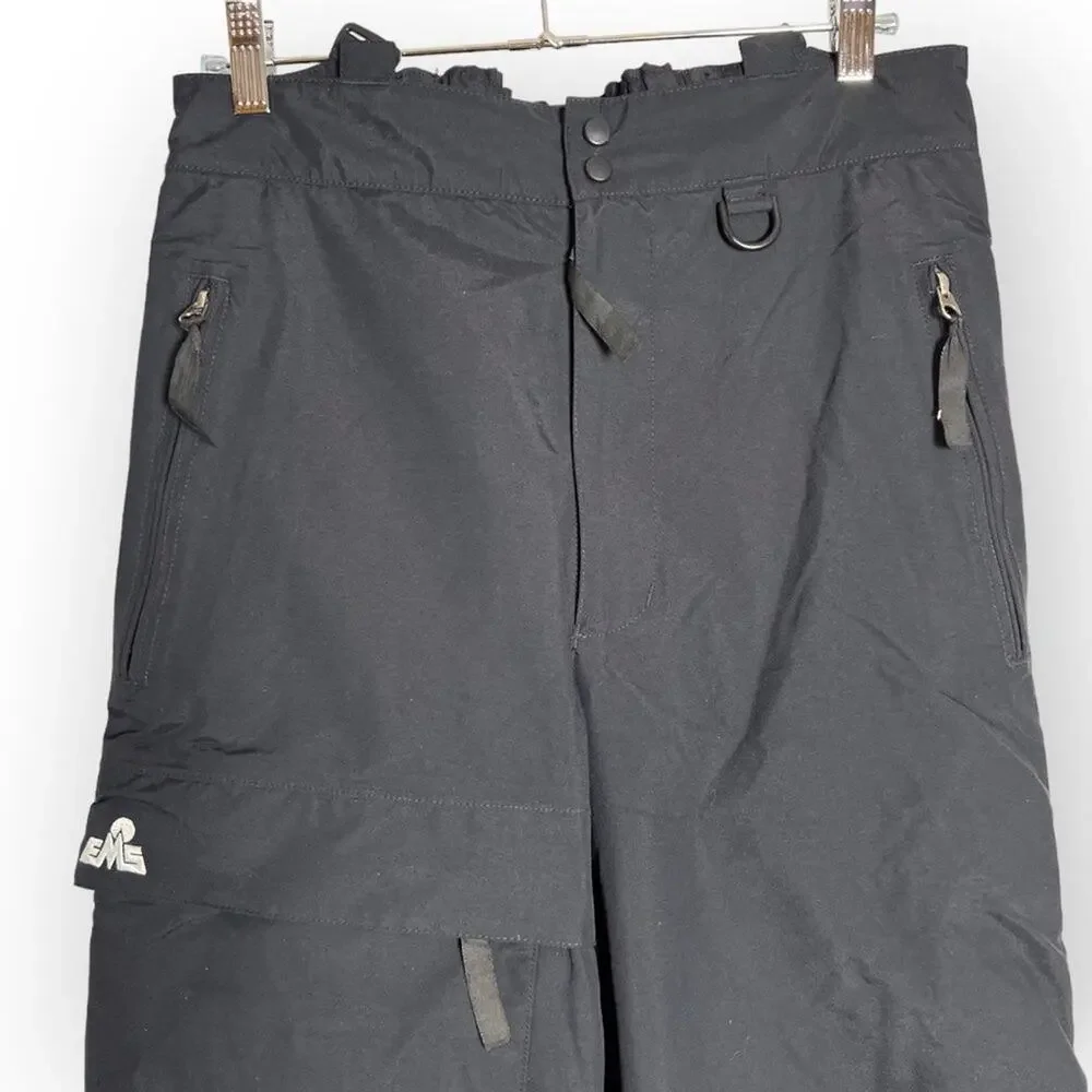 EMS Eastern Mountain Sports Gore-Tex Snow Pants SIZE S Black Full Side Zip FLAW